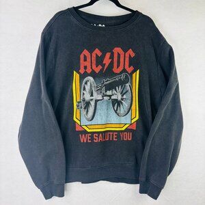 AC/DC We Salute You Cannon Graphic Print Men's Fleece Sweat Shirt XL 2023